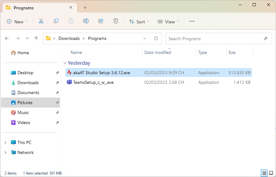 File akaAT Studio.exe version 3.6.12