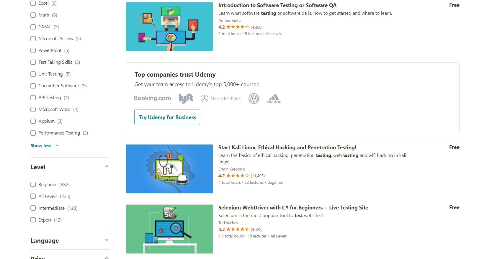 Các khóa tự học tester trên Udemy - 9 website tự học tester miễn phí | Anh Tester