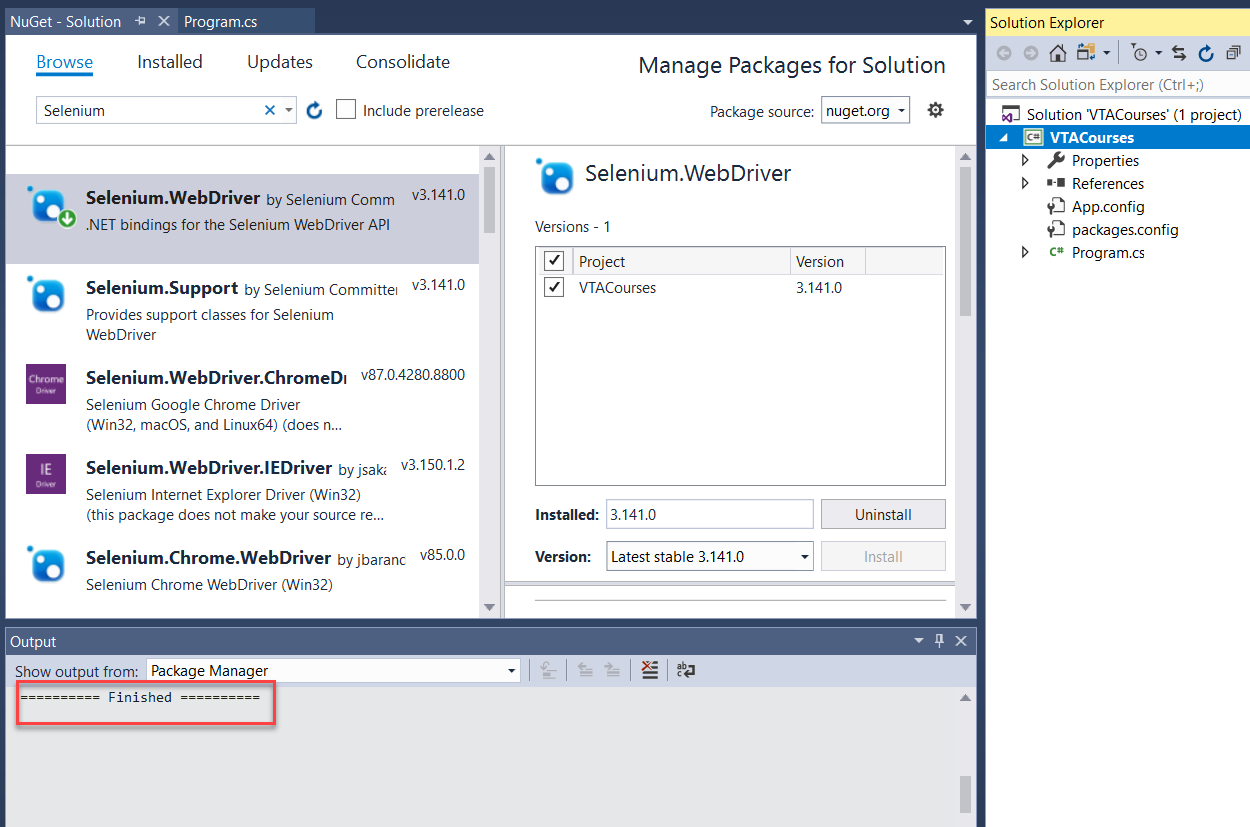 Selenium C#
