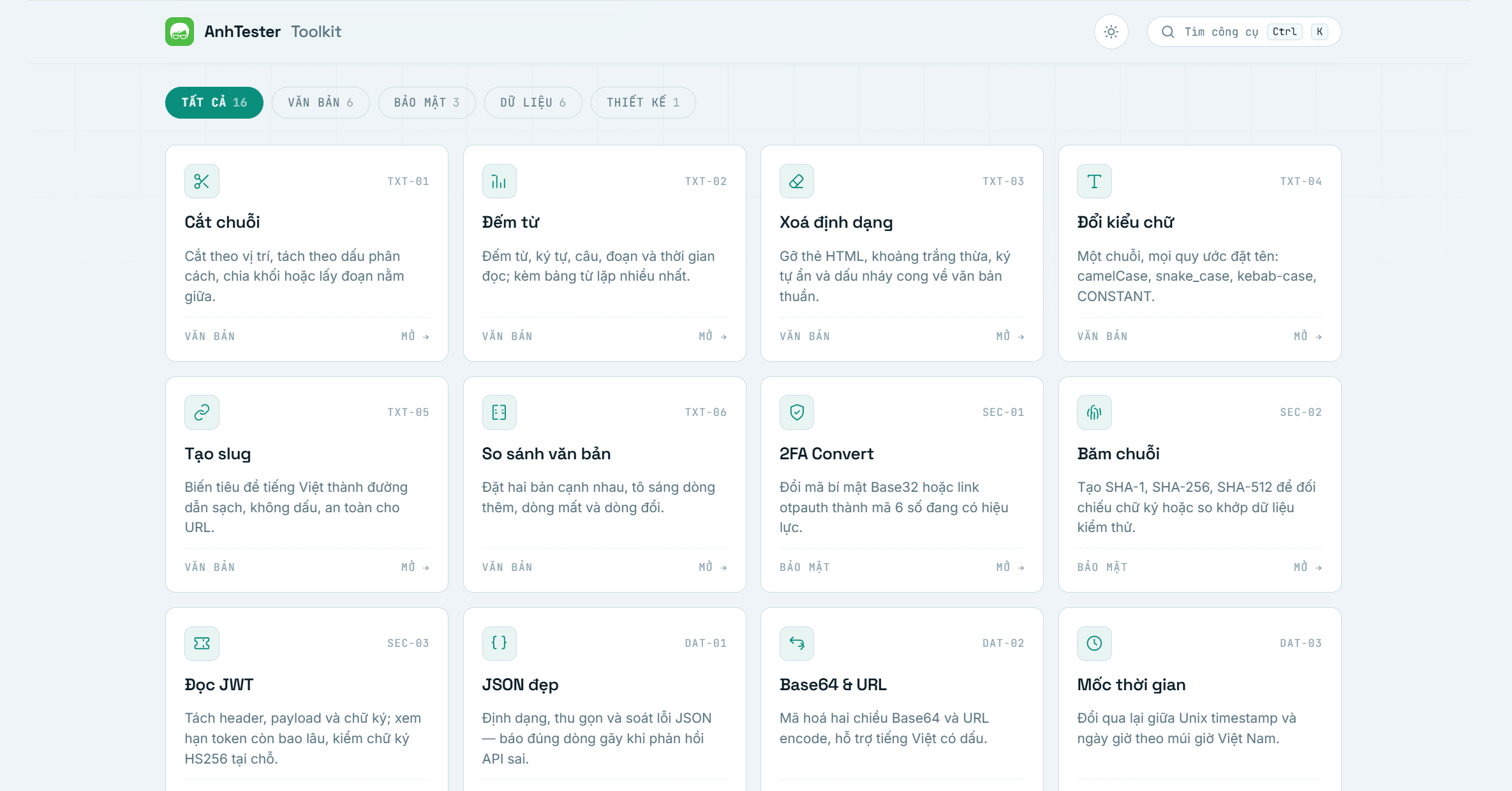AnhTester Toolkit — Tiện ích dành cho Tester