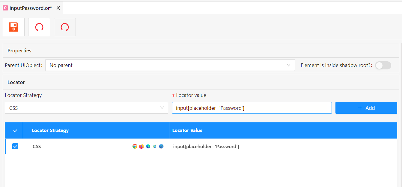 lưu locator dạng CSS vào object trong Object Repository trên akaAT Studio