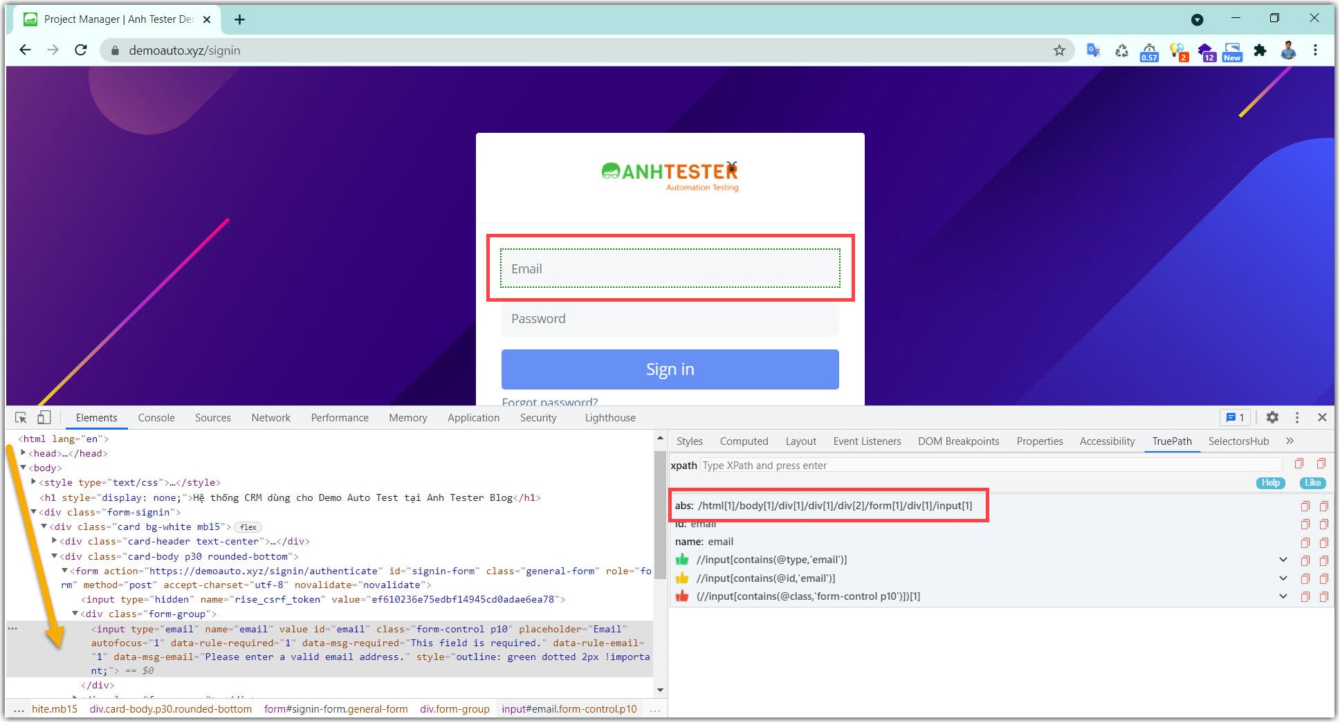 [Katalon Studio] Bài 2: Cách xác định Locators của Element trên website | Anh Tester