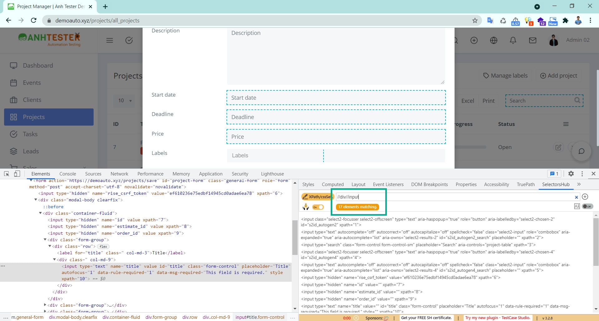 [Katalon Studio] Bài 2: Cách xác định Locators của Element trên website | Anh Tester