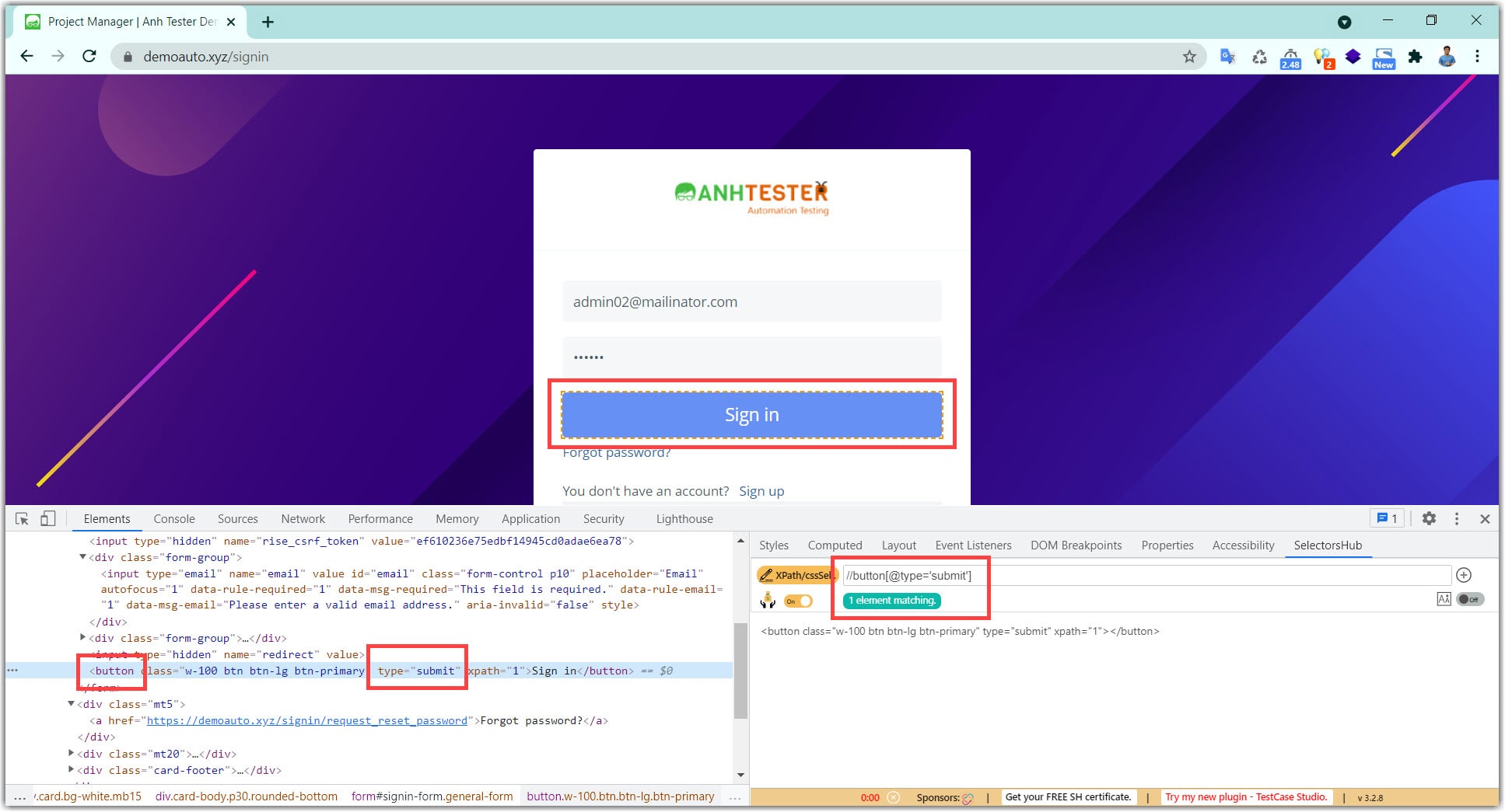 [Katalon Studio] Bài 2: Cách xác định Locators của Element trên website | Anh Tester