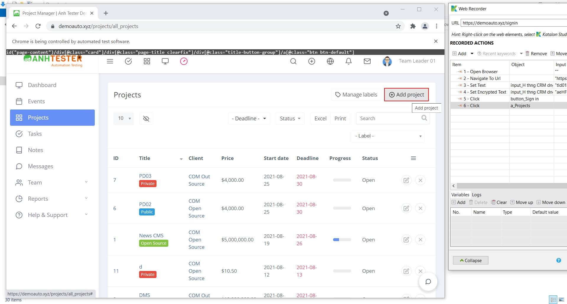 [Katalon Studio] Bài 4: Sử dụng Record Tool tạo Test Case trong Katalon Studio | Anh Tester