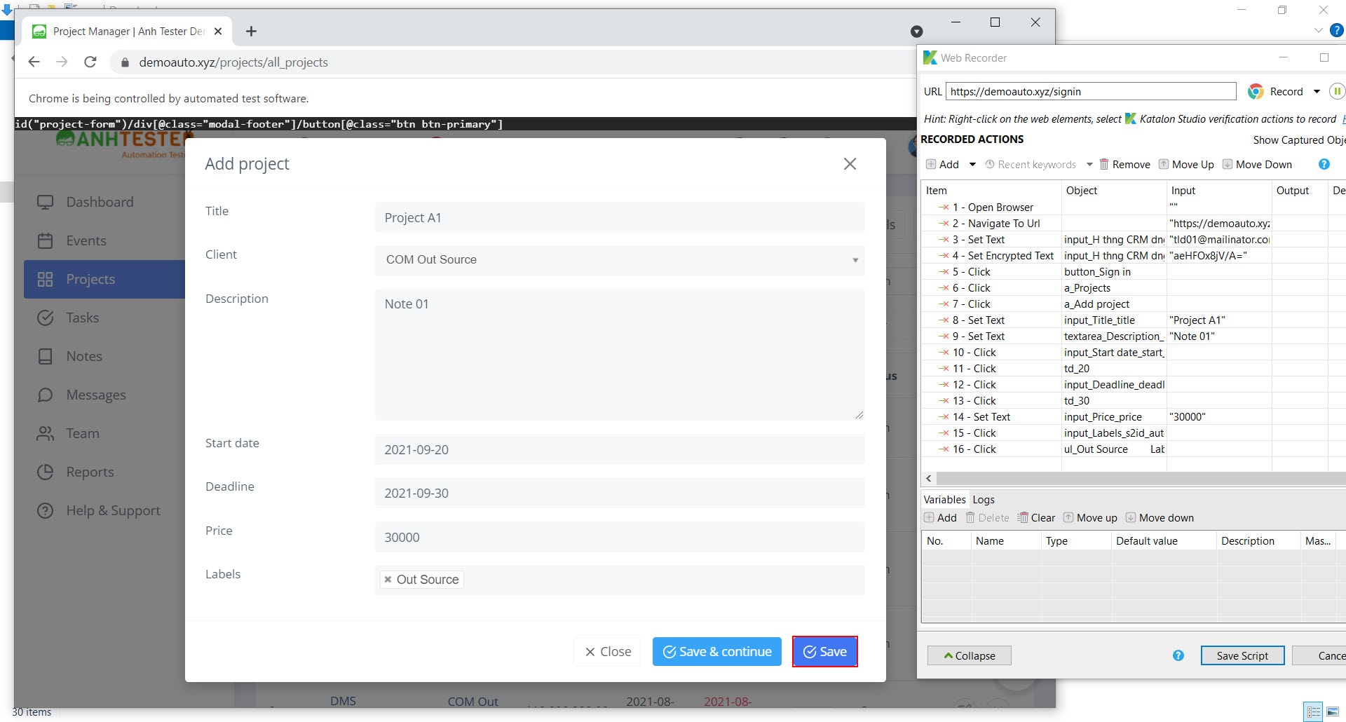 [Katalon Studio] Bài 4: Sử dụng Record Tool tạo Test Case trong Katalon Studio | Anh Tester