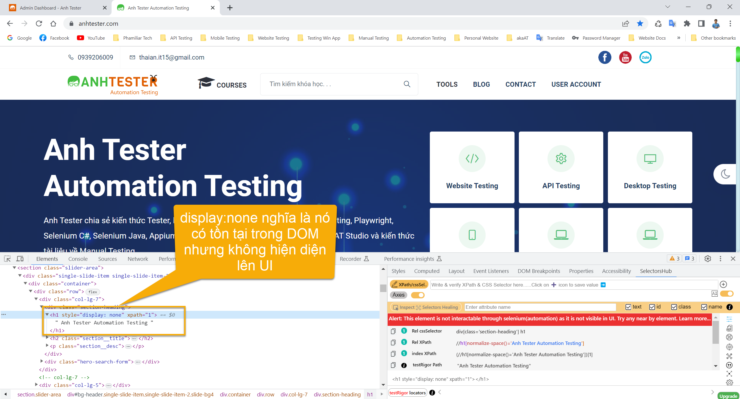 [Selenium Java] Bài 6: Sử dụng các hàm cơ bản của WebElement | Anh Tester