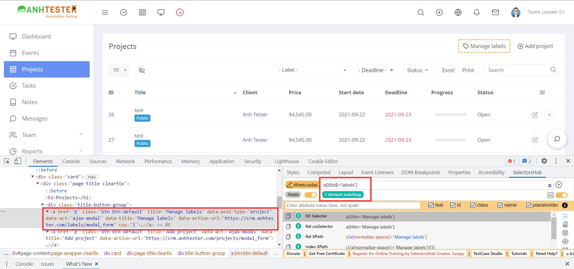 [Selenium Java] Bài 5: Cách xác định Locators của Element trên website | Anh Tester