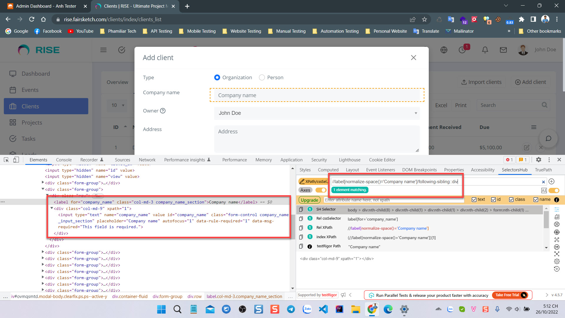 [Selenium Java] Bài 5: Cách xác định Locators của Element trên website | Anh Tester