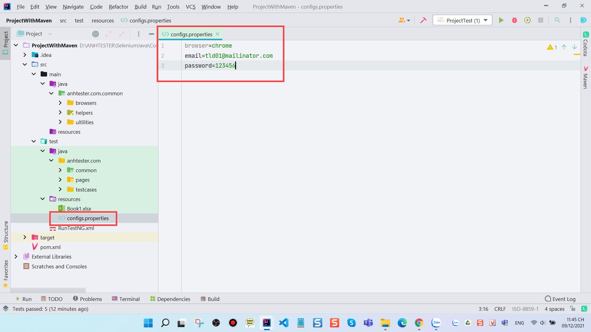 [Selenium Java] Bài 27: Đọc data test từ Properties file trong Selenium Java | Anh Tester