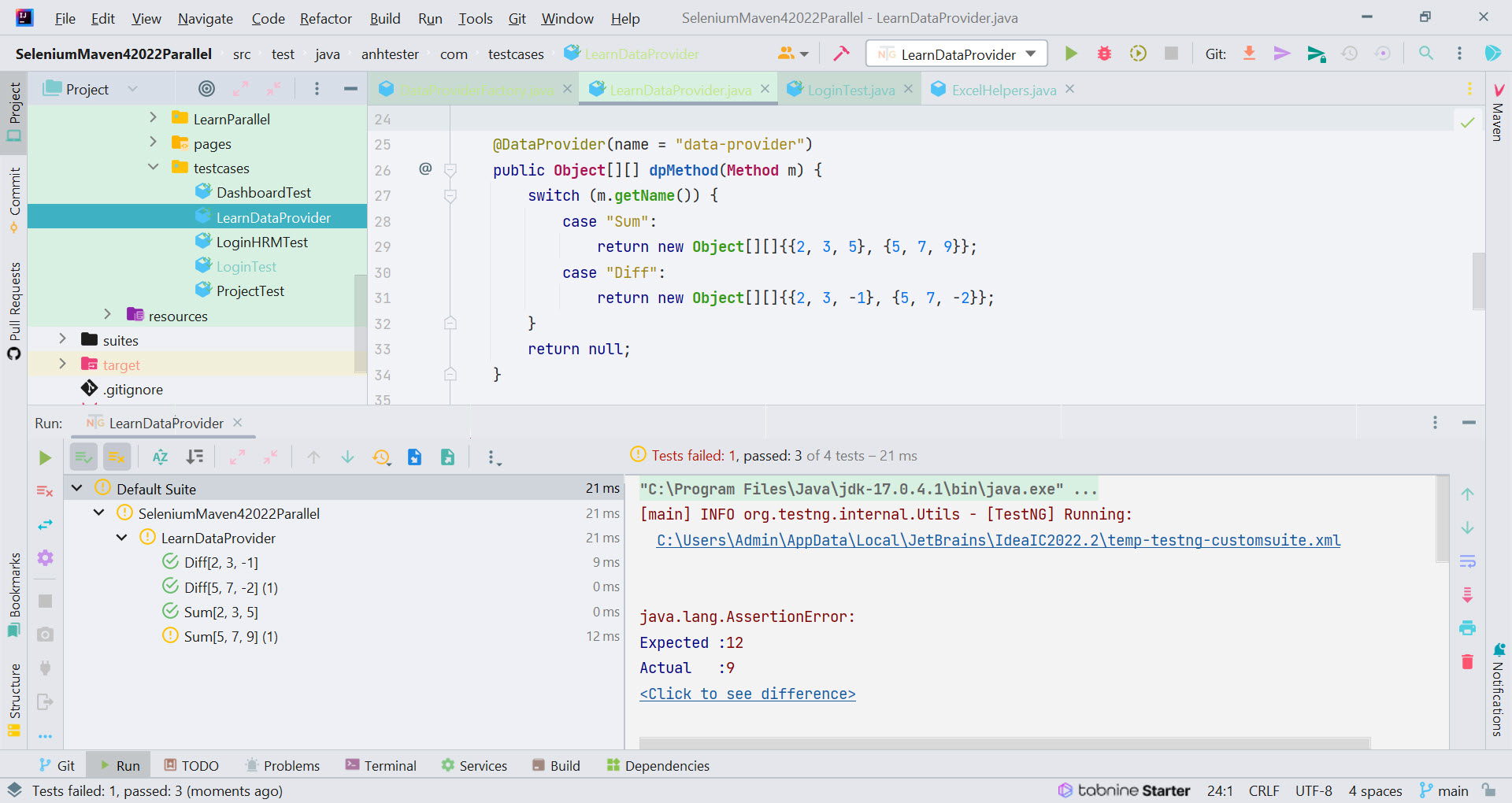 [Selenium Java] Bài  29: Sử dụng DataProvider trong TestNG để truyền data test | Anh Tester