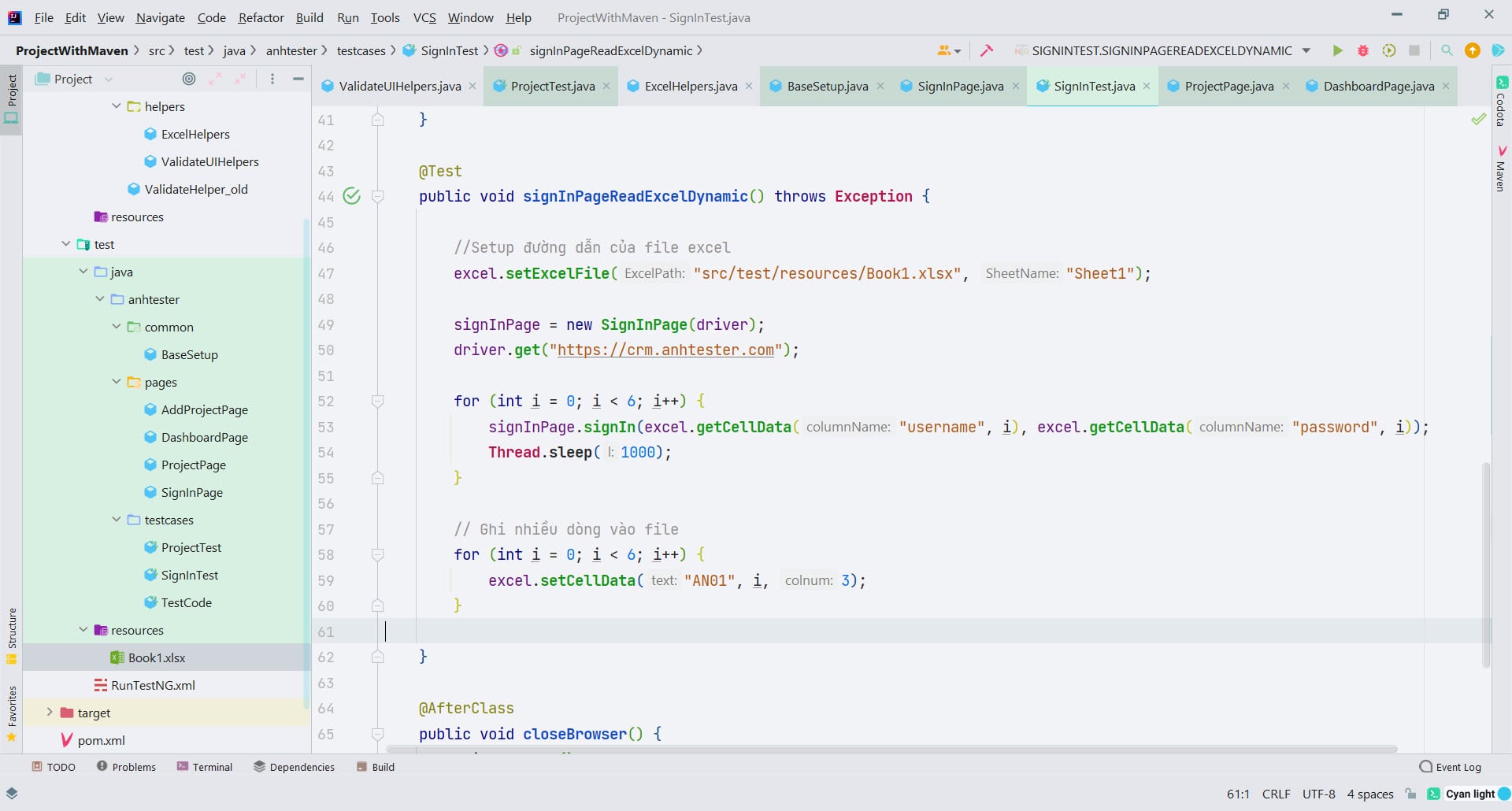 [Selenium Java] Bài 26: Đọc data test từ file Excel | Anh Tester