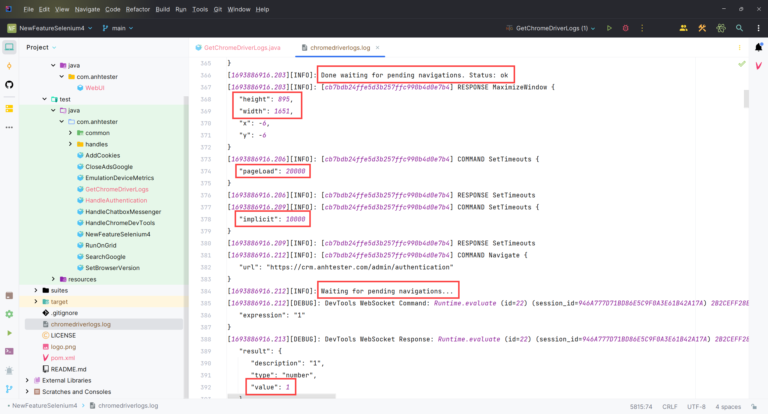 Extract logs to file from driver in Selenium session | Anh Tester