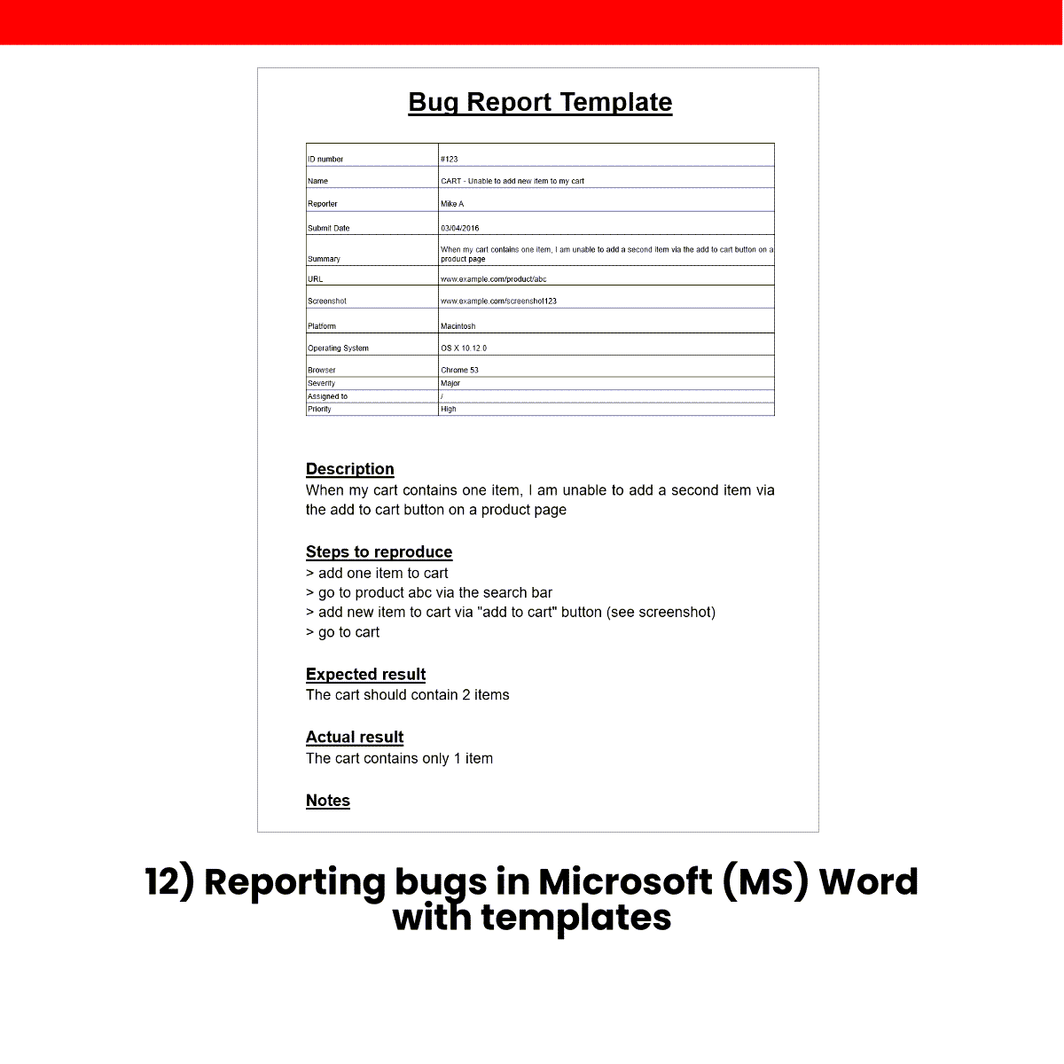 12) Reporting bugs in Microsoft Word with templates