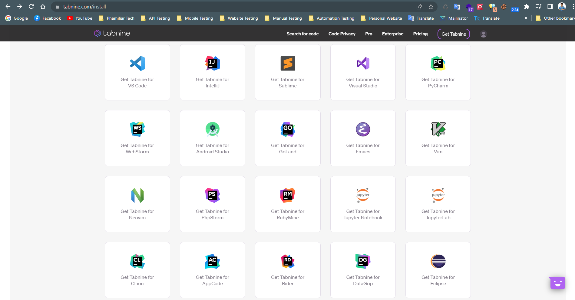 Plugin suggest code Tabnine | Anh Tester